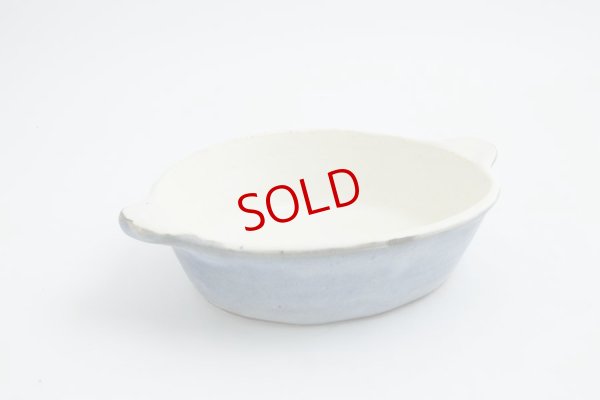 画像2: 八木橋昇「青白　楕円グラタン皿（耐熱陶器）」