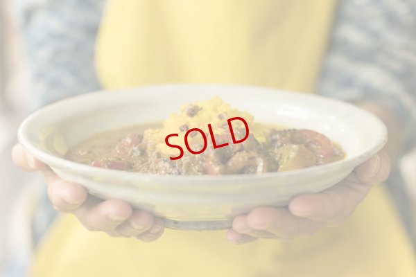 画像3: 八田亨「青粉引　7寸リム皿」