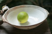 古谷浩一　渕荒粉引　耳付楕円深鉢【アソート作品】