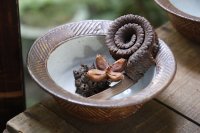 江口香澄　アフリカ彫刻帽子深鉢【アソート作品】