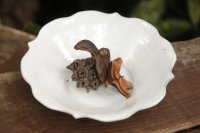 古谷浩一　鉄散　彫刻浅鉢　5寸【アソート作品】