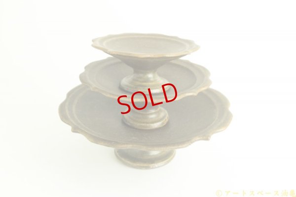 画像5: 古谷浩一「サビ釉　彫刻コンポート皿　中」