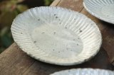 加藤祥孝　荒ワサビ粉引　7寸楕円輪花深皿