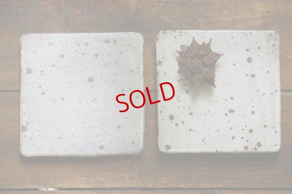 画像2: 加藤祥孝　グレー粉引 4寸角板皿