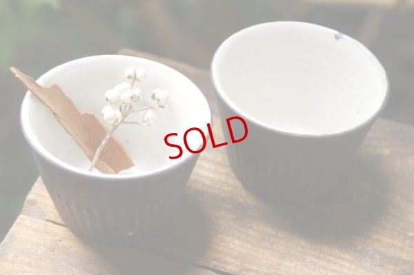 画像3: 加藤祥孝　鉄釉/粉引 しのぎ蕎麦猪口【アソート作品】