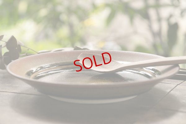 画像2: 北側雄一　窯変蕎麦釉七寸リム皿