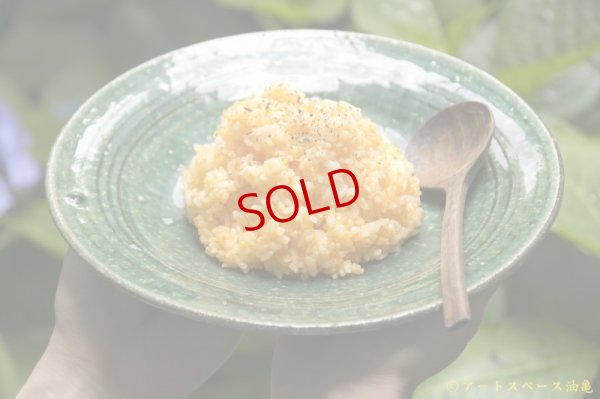 画像21: 工藤和彦　 緑粉引刻線８寸リム皿