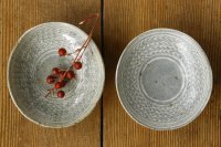 江口誠基　三島豆皿　