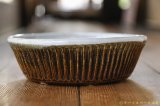 益子淳一　アメ釉内掛　しのぎ切立カレー鉢【アートスペース油亀オリジナル】　【アソート作品】