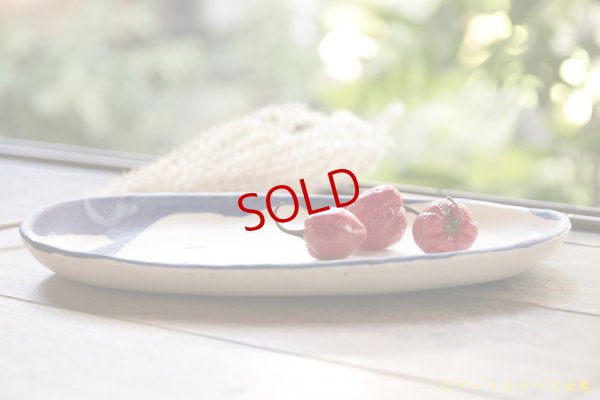 画像5: 増田光 青白長楕円皿 ゾウ