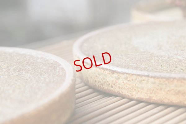 画像12: 馬渡新平　ヒビ粉引き　平皿８寸【アソート作品】