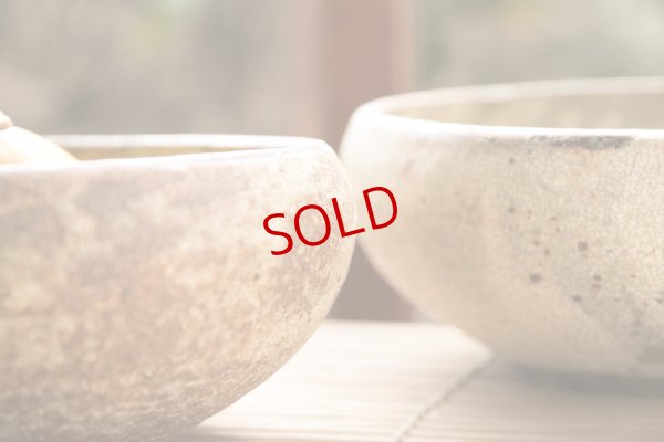 画像10: 馬渡新平　ヒビ粉引き　丸鉢６寸【アソート作品】