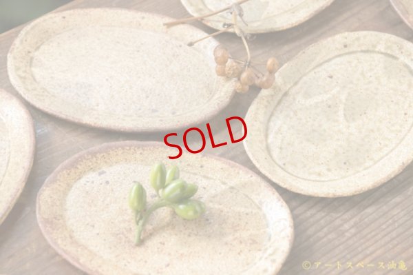 画像4: 馬渡新平　ヒビ粉引き　オーバル皿５寸【アソート作品】