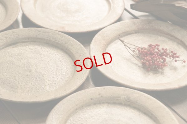 画像5: 馬渡新平　ヒビ粉引き　リム皿７寸【アソート作品】