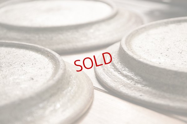 画像13: 馬渡新平　ヒビ粉引き　リム皿７寸【アソート作品】