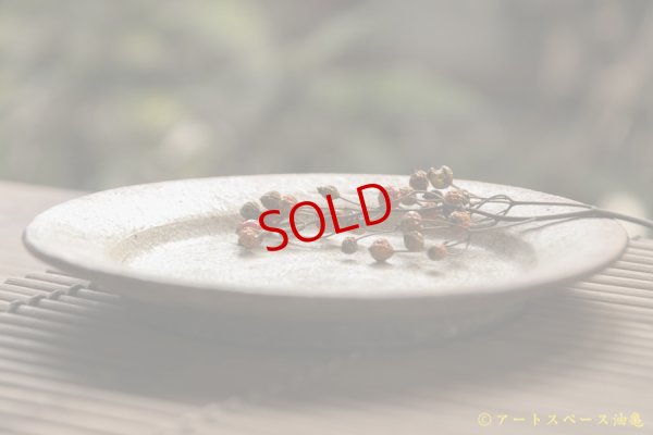 画像2: 馬渡新平　ヒビ粉引き　リム皿５寸【アソート作品】