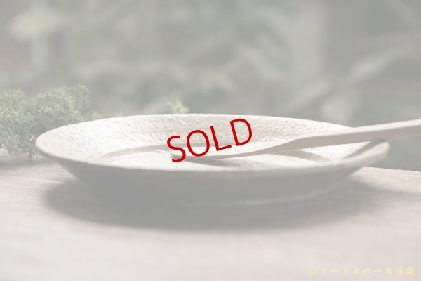 画像3: 馬渡新平　ヒビ粉引き　リム皿２０ｃｍ