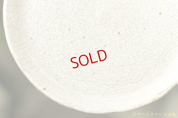 画像4: 馬渡新平　白ヒビ粉引き　皿５．５寸【アソート作品】