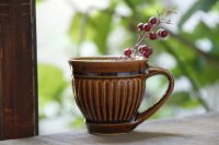 因幡窯　三木健太郎　コーヒーカップ 小　鎬　Sand brown【アソート作品】