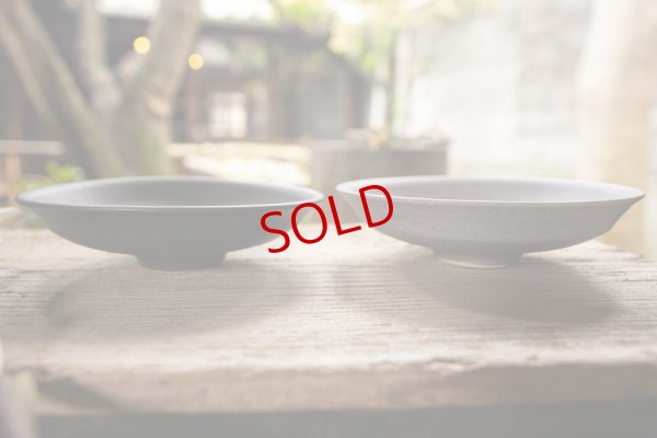 画像5: 夏草　マット釉　黒 / グレイ　７寸浅鉢