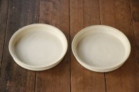 夏草　マット釉ベージュ　深皿　小