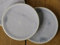 夏草　マット釉グレー　3寸皿【アソート作品】