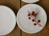 夏草　マット釉灰水　3寸皿【アソート作品】
