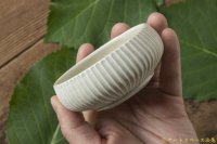 小倉夏樹　白瓷　鎬丸豆鉢【アソート作品】