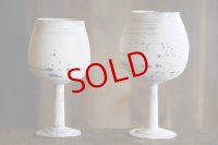 大澤哲哉　ワイングラス　白　Wine glass white