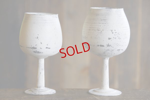画像1: 大澤哲哉　ワイングラス　白　Wine glass white