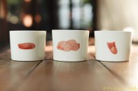 大園篤志　そば猪口　絵付　赤茶