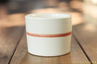 大園篤志　そば猪口　絵付　赤茶