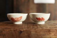 大園篤志　茶碗　絵付　赤茶