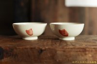 大園篤志　茶碗　絵付　赤茶