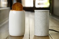 大園篤志　カトラリースタンド　大　白に赤茶／墨貫入