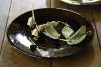大園篤志　リム皿　中　鉄黒【アソート作品】