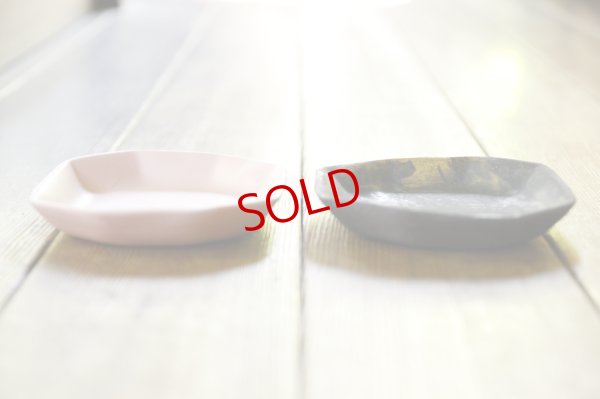 画像2: 大園篤志　八角皿　ピンク／黄マット  