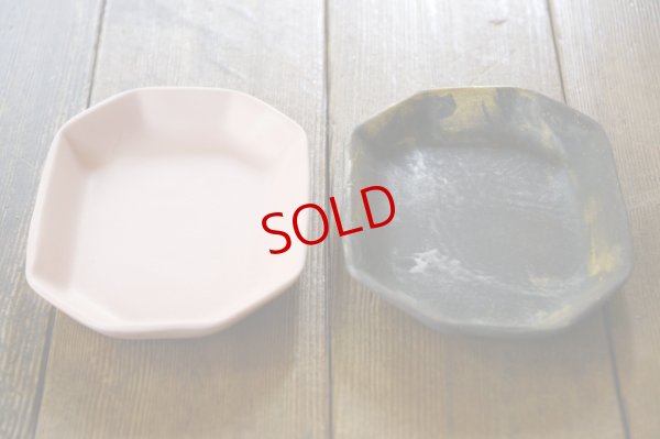 画像3: 大園篤志　八角皿　ピンク／黄マット  