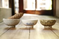 大園篤志　茶碗　墨貫入／絵付／錆