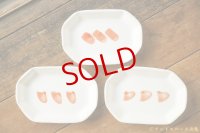 大園篤志　八角皿　絵付　白に赤茶