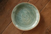 高力芳照　備前　緑釉カレー皿