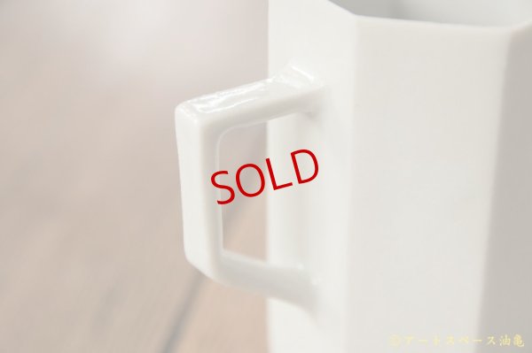 画像4: 高島悠吏　白磁　八角取手付湯呑（細）【アソート作品】