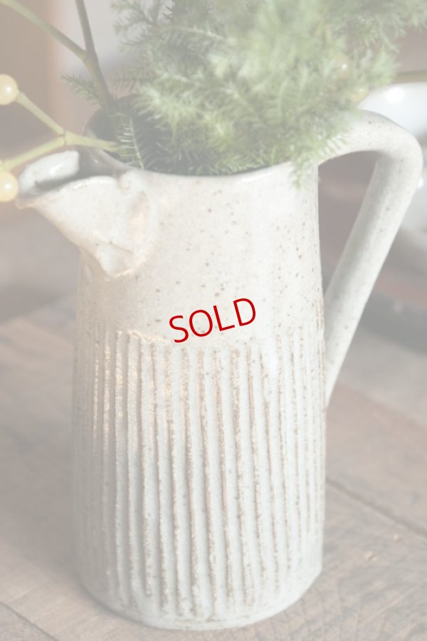 画像2: 寺村光輔　長石釉　鎬ピッチャー