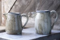 寺村光輔　並白釉　呉須　ピッチャー（薪）