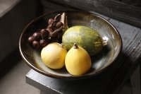 寺村光輔　黄土　9寸鉢（薪）