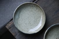 寺村光輔　並白釉　呉須　6.5寸深皿（薪）