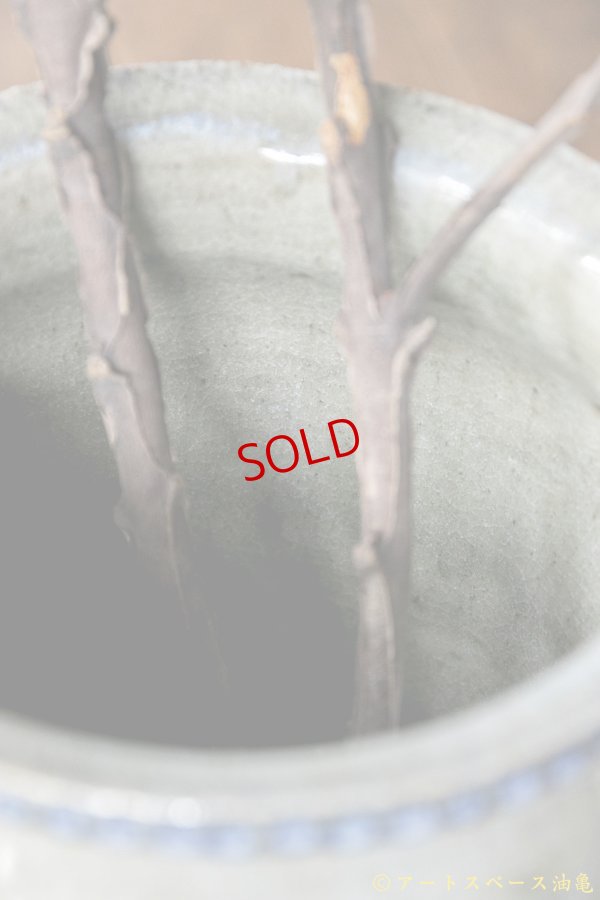 画像9: 寺村光輔　並白釉　呉須　壺（薪）