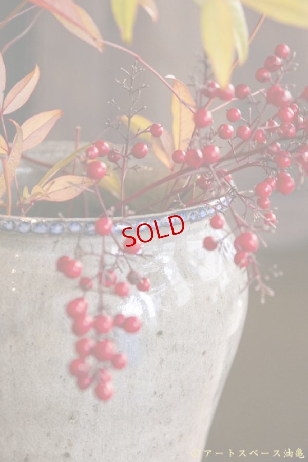 画像2: 寺村光輔　並白釉　呉須　壺（薪）