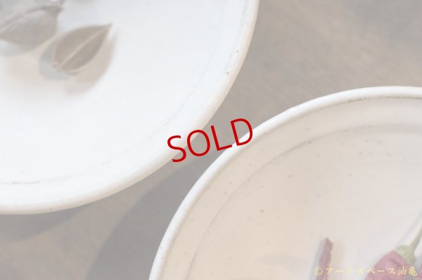 画像6: 八木橋昇　粉引マット　荒土７寸平鉢【アソート作品】