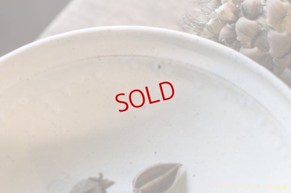 画像5: 八木橋昇　粉引マット　荒土７寸平鉢【アソート作品】